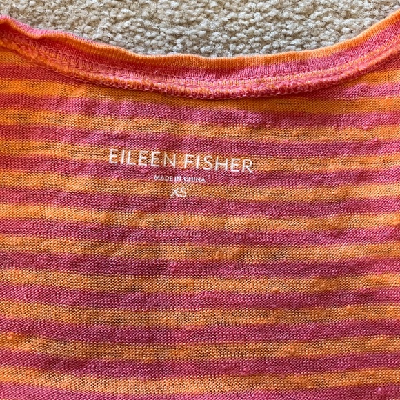 Eileen Fisher 100% Linen Striped Racerback Tank Dress XS Extra Small High-Low - Picture 2 of 7